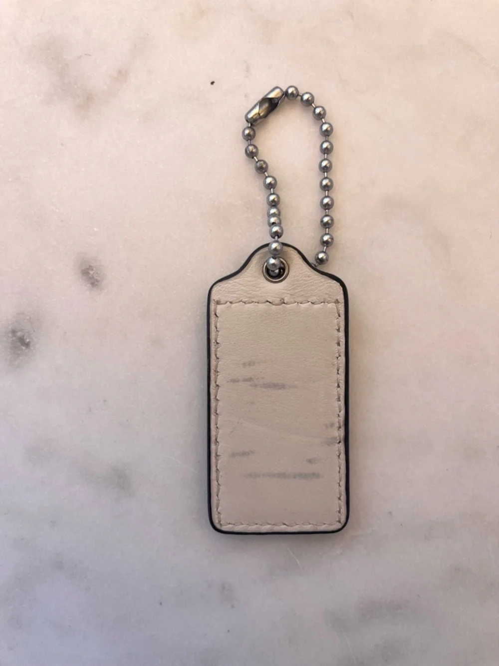 COACH Vintage Leather Hang Tag, Off White